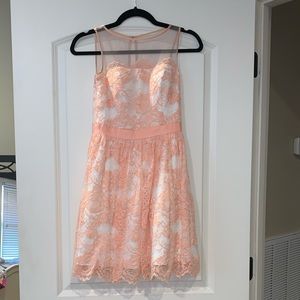 pink and white lace party dress from bloomingdales